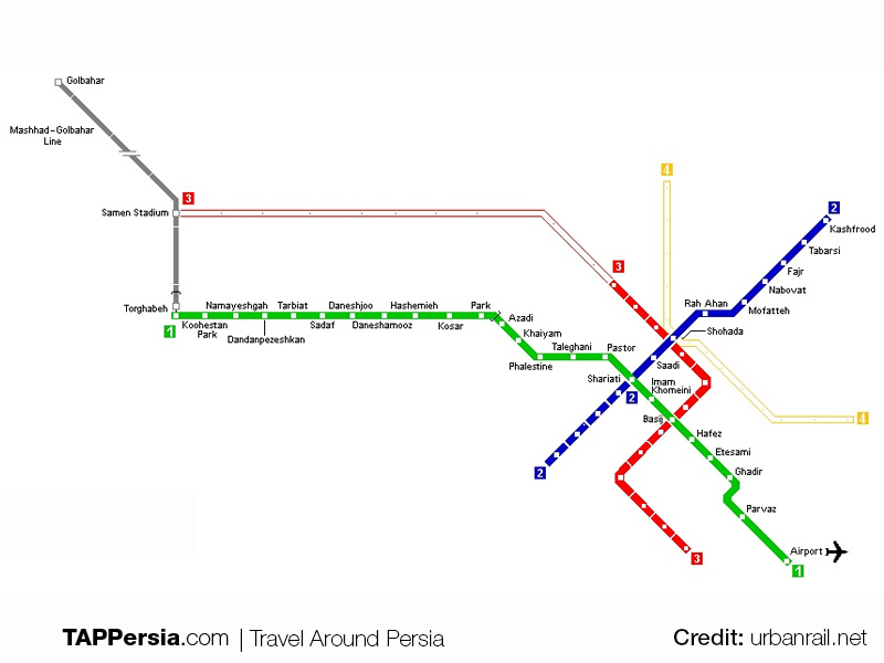 Mashhad metro map