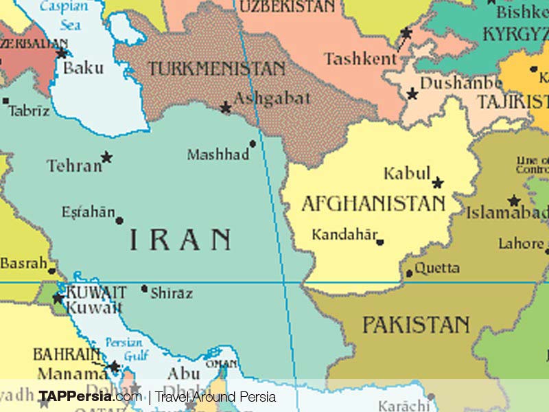 Iran on Map - Study Farsi in Iran