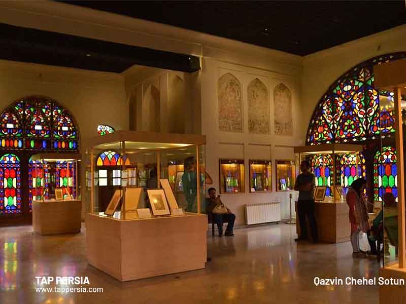Decorations of Chehel Sotun Palace in Qazvin