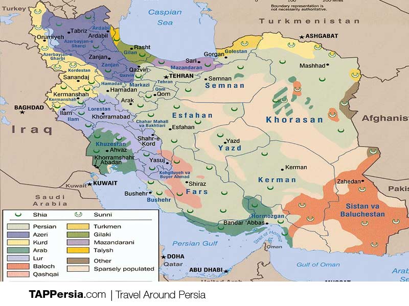 Ethnicities in Iran - Map