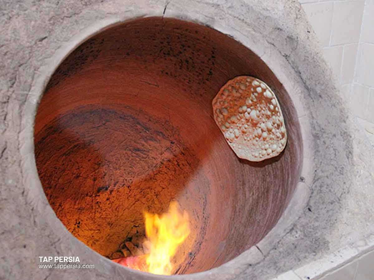 Baking bread in clay oven  BakingTanoori bread in isfahan 