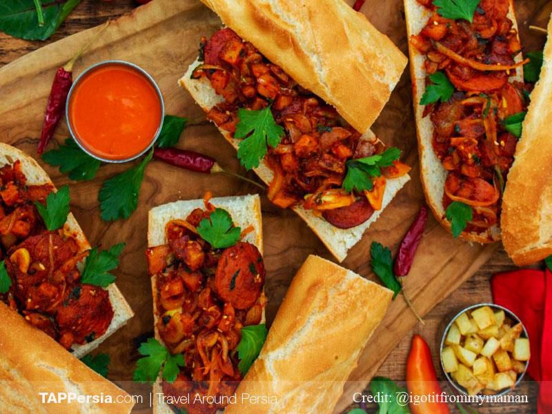 Sosis Bandari – The Spicy Sausage & Potato Sandwich from Iran